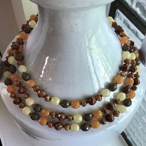 🍀 JOAN RIVERS Czech Glass Beaded Long Necklace